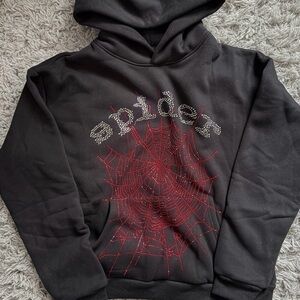 Stylish Black Spider Web Hoodie